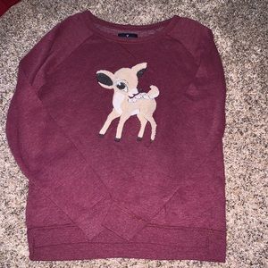 Maroon Deer Sweater